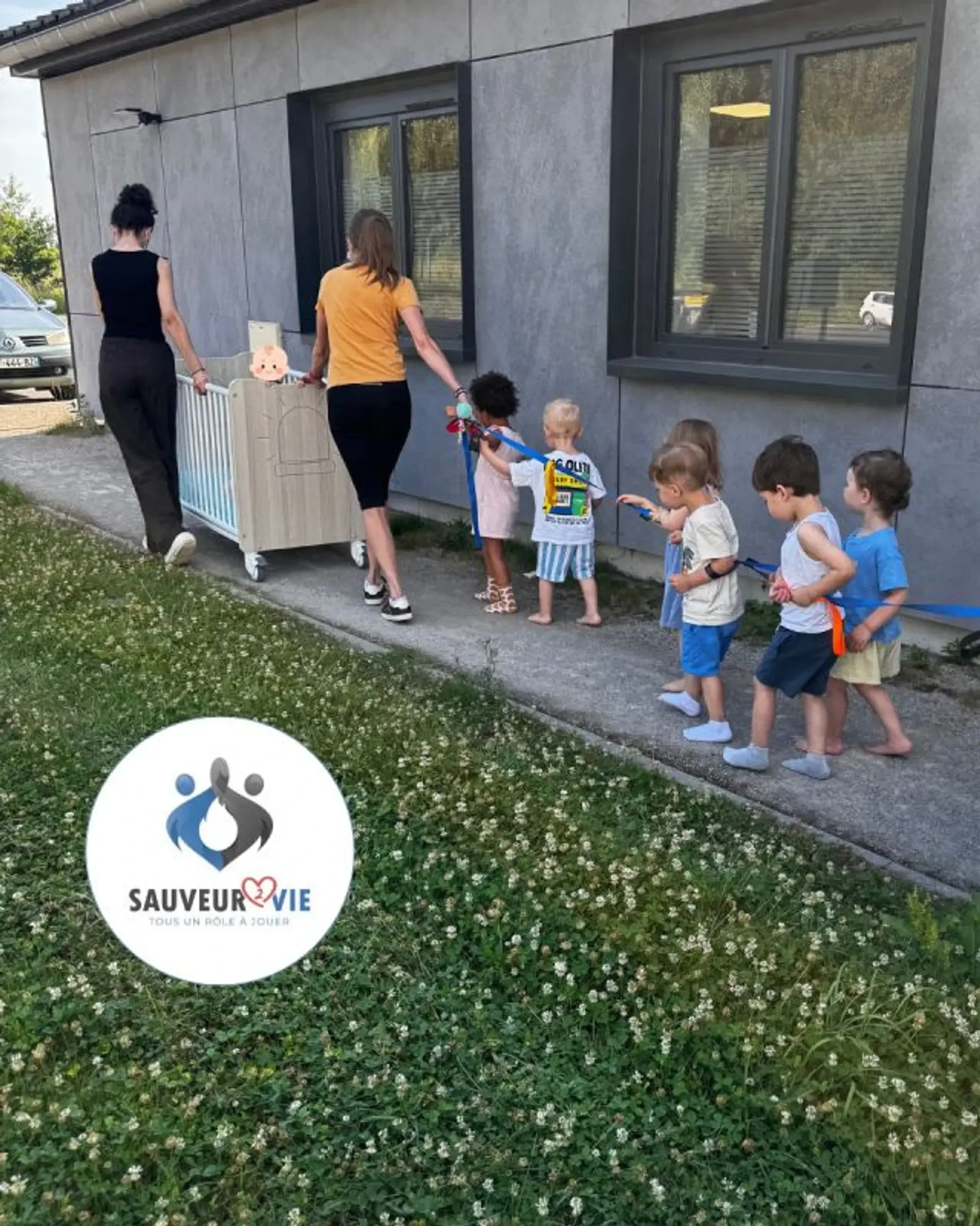 Exercice d’évacuation grandeur nature avec les enfants de la structure